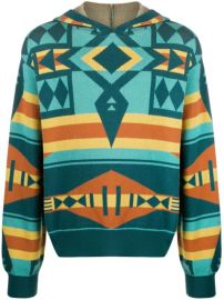 Just Don geometric pattern hoodie geometric pattern hoodie at Farfetch